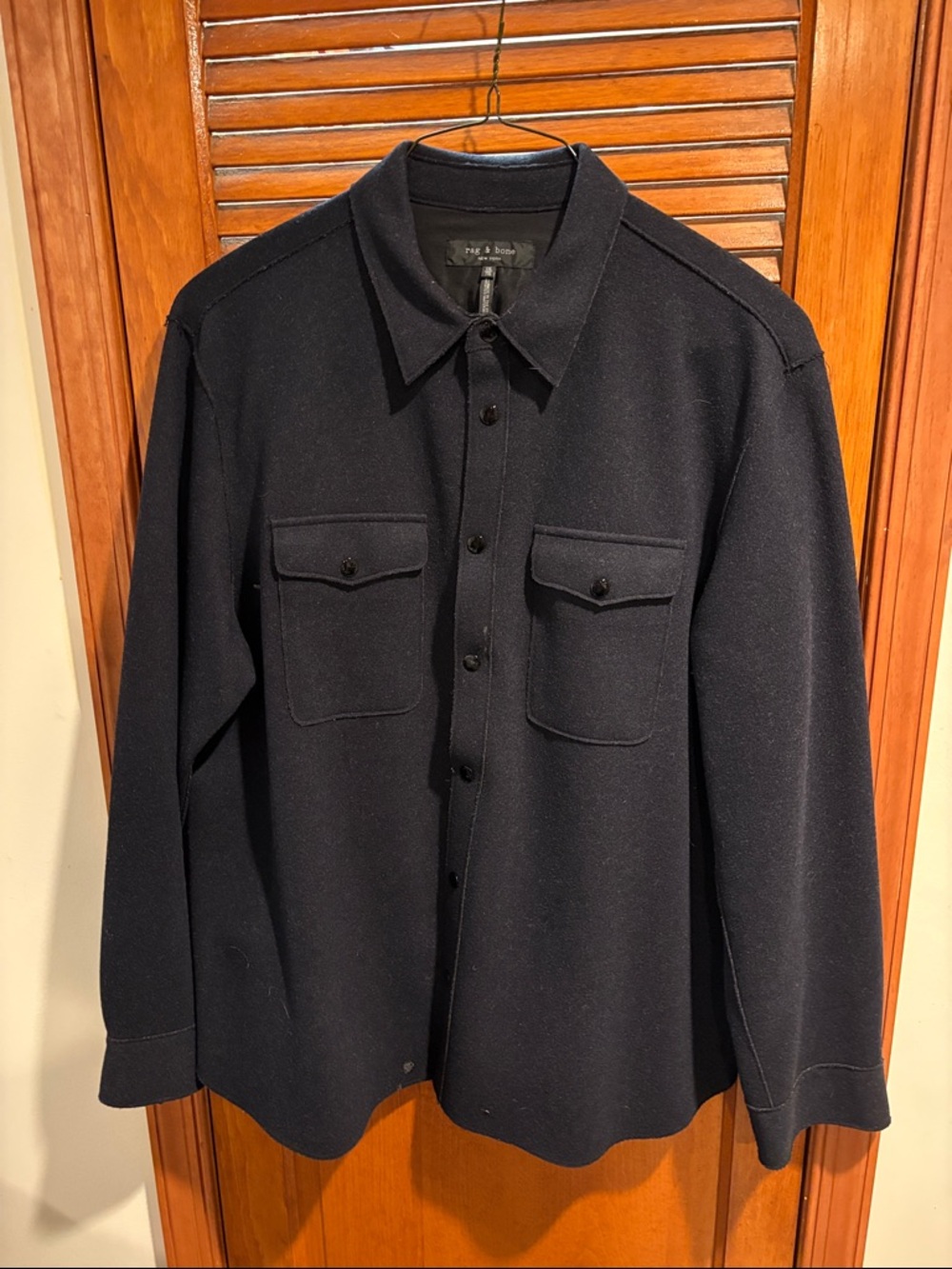 rag & bone Men's Navy Shirt-Style Lightweight Jacket